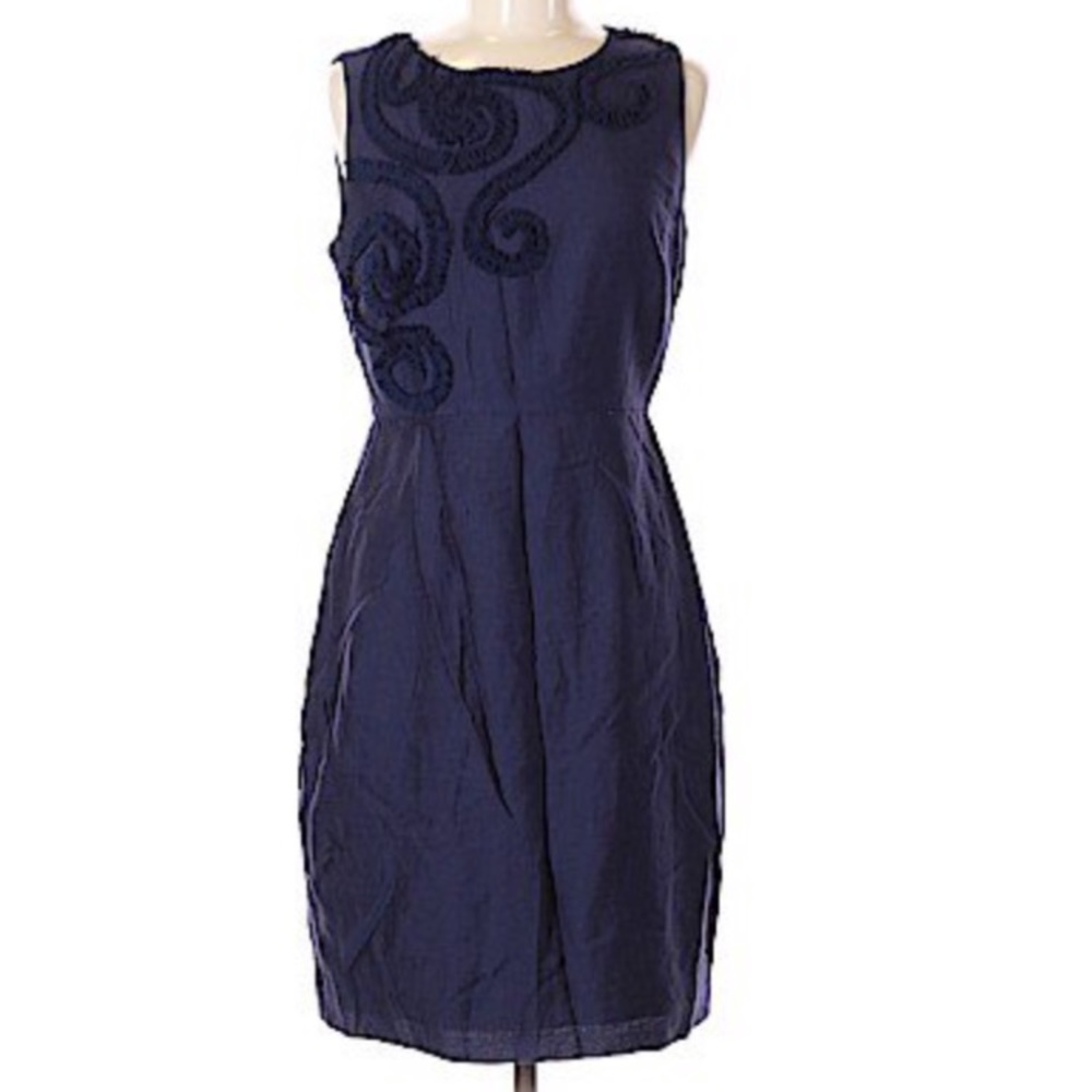 Max & Cleo Navy Ruffle Dress